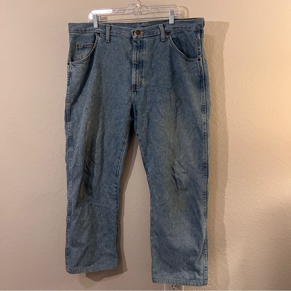 Wrangler 96501SL Regular Fit Five Star Denim Jeans – Light Wash 40x30 - Picture 1 of 12